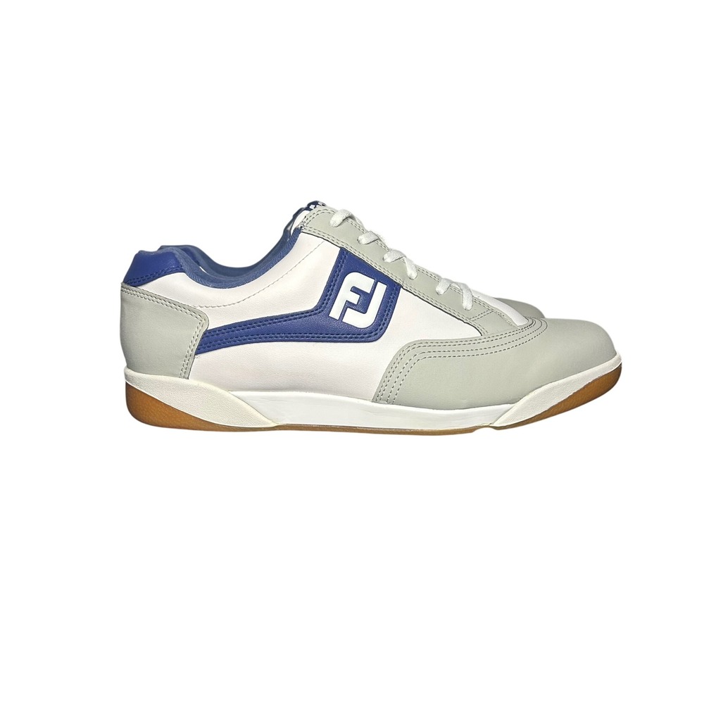 FootJoy FJ Mens 10.5 M Golf Shoes White Grey Blue Spikeless Model 45346 Athletic